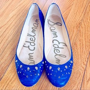 Sam Edelman Leather Cobalt Blue Flats